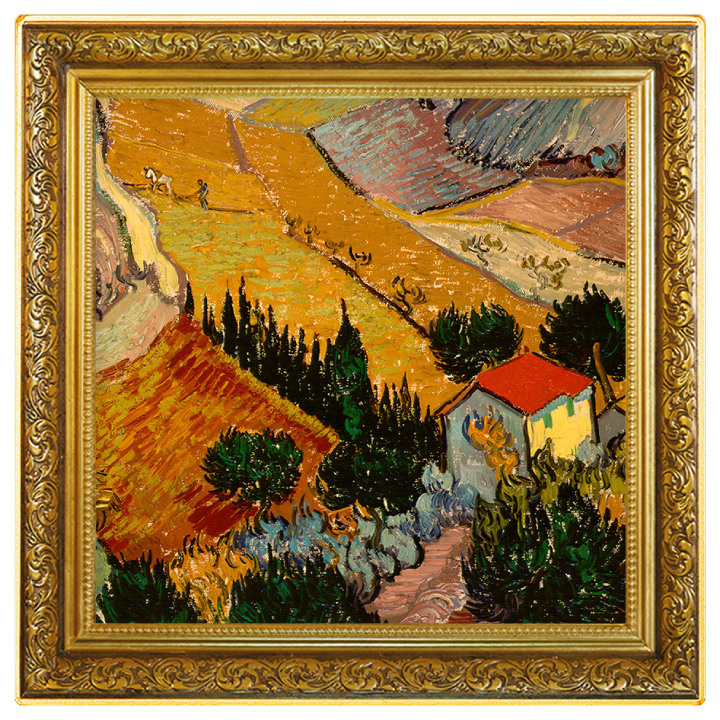 Niue: Vincent van Gogh - Dolina z oraczem widzianym z góry kolorowany, pozłacany 1 uncja Srebra 2023 Proof