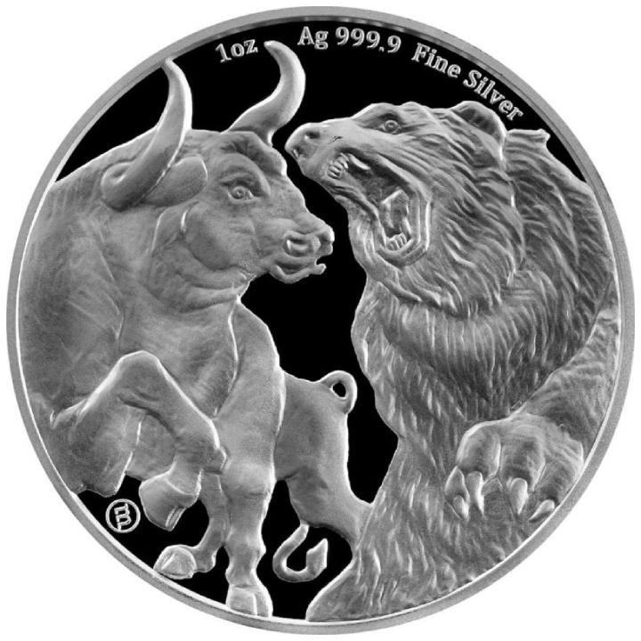 Tokelau: Bull & Bear 1 oz Silver 2021