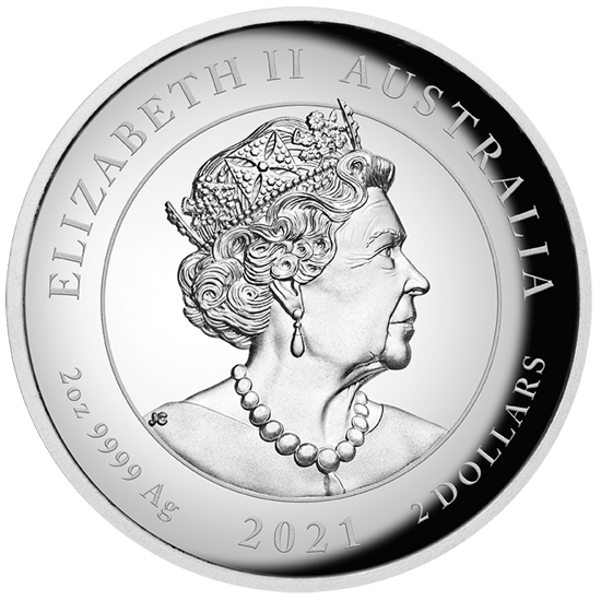 Čínské mýty a legendy: Drak 2 unce stříbra 2021 Proof High Relief