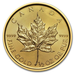 Hoja de Arce Canadiense 1/2 onza Oro Años Variados