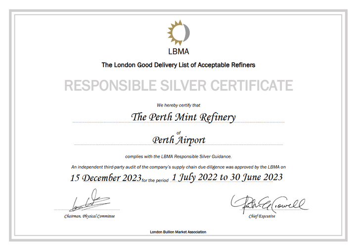The Perth Mint: 1 oz Silver Bar LBMA GD Refiner