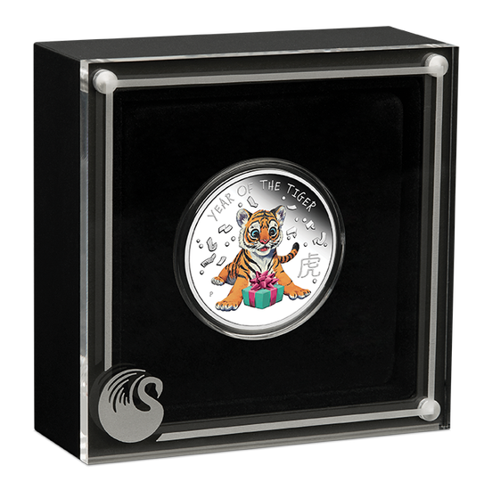 Lunar III: Piccolo Tigre colorato 1/2 oncia d'argento 2022 Proof