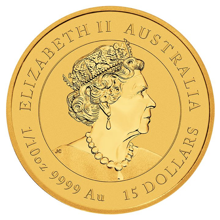 Златна монета Perth Mint: Lunar III - Година на Заека 1/10 унция злато 2023