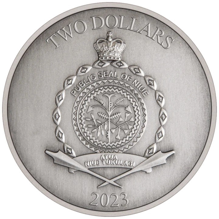 Niue: Harry Potter - Hogwarts Cámara de los Secretos 1 oz Plata 2023 Acabado Antiguo