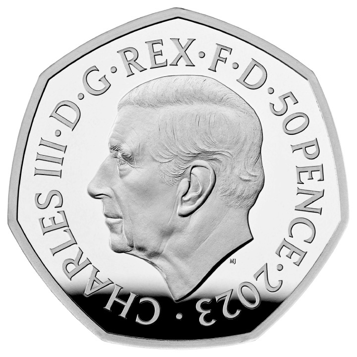 El León, la Bruja y el Viejo Armario 50p Plata 2023 Proof coloreada