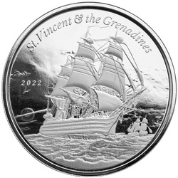 St. Vincent & The Grenadines: War Ship 1 uncja Srebra 2022 
