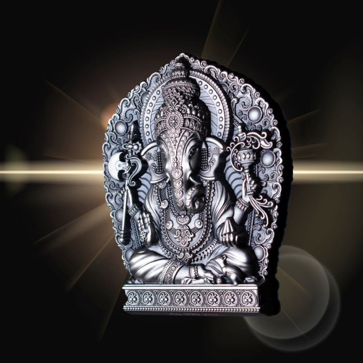Ganesha 2 oz Silber 2023 Stackable Ultra High Relief Antiqued
