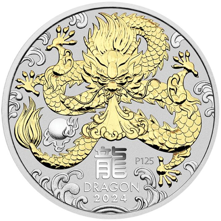 Ceca de Perth: Lunar III - Año del Dragón: Juego de 3 monedas 3 x 1 oz Plata 2024