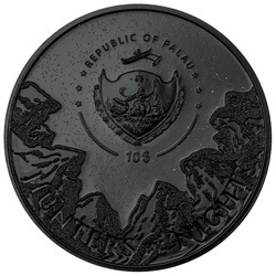 Palau Hunters by Night - Ocelot colorat 2 oz Argint 2024 Obsidian Black