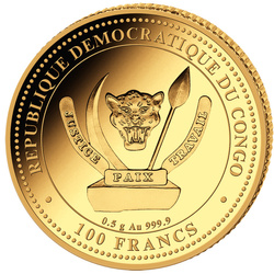Congo : Vie préhistorique - Stégosaure 0,5 gramme d'or 2023 Proof