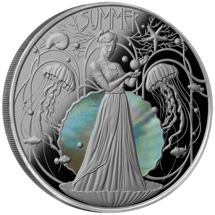 Niue: Négy évszak – Nyár színes 2 dolláros ezüst 2024 Proof