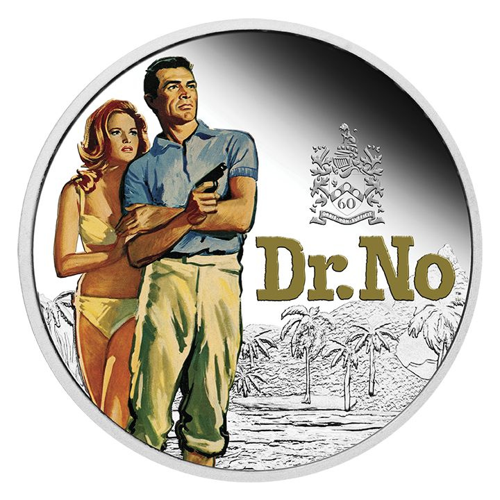Tuvalu : James Bond - Dr. No coloré 1 once d'argent 2022 Proof