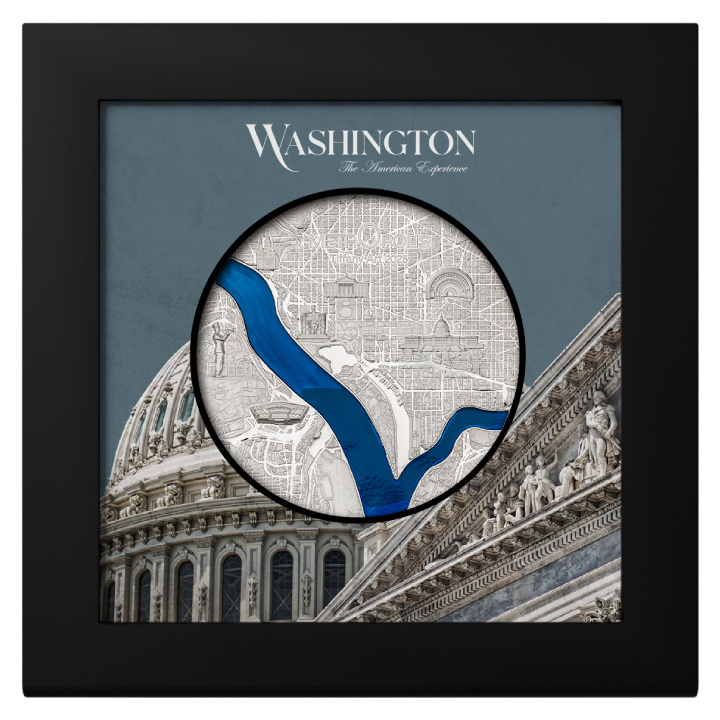 Palaos: Tiffany Art Metropolis - Washington coloured 3 oz Silber 2025 Proof Coin