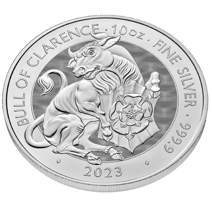 The Royal Tudor Beasts: The Bull of Clarence 10 oz Silber 2023