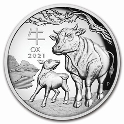 Lunar III: Año del Búfalo 5 oz Plata 2021 Proof Alto Relieve