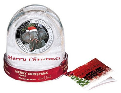 African Wildlife: Słoń Somalijski 1 uncja Srebra 2021 Kolorowany (Śnieżna Kula)