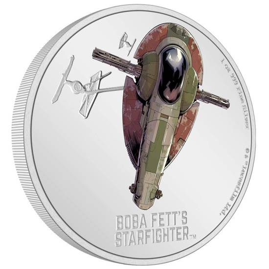 Niue: STAR WARS - Boba Fett's Starfighter colorato 1 oncia d'argento 2022 Proof