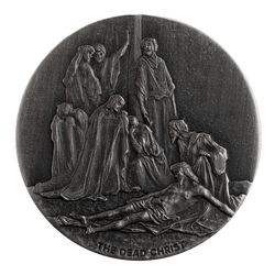 Niue: Bíblica - El Cristo Muerto 2 oz Plata 2022 Proof Moneda Anticuada