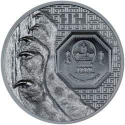 Mongolia: Snow Leopard 2 oz Silver 2024 Black Proof