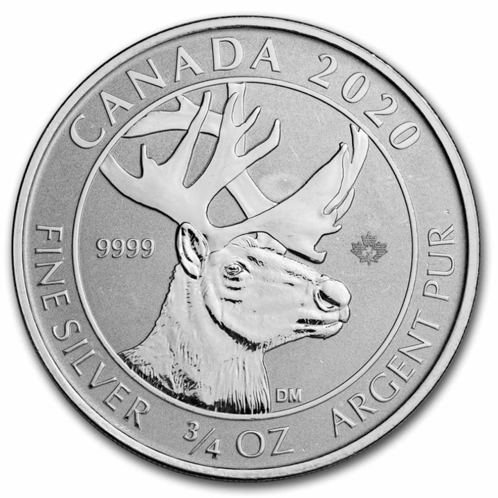 Canada: Animal Portraits -  Woodland Caribou 3/4 uncji Srebra 2020 