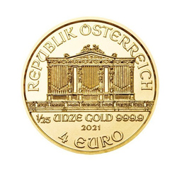 Filarmonica di Vienna 1/25 oncia d'oro 2021