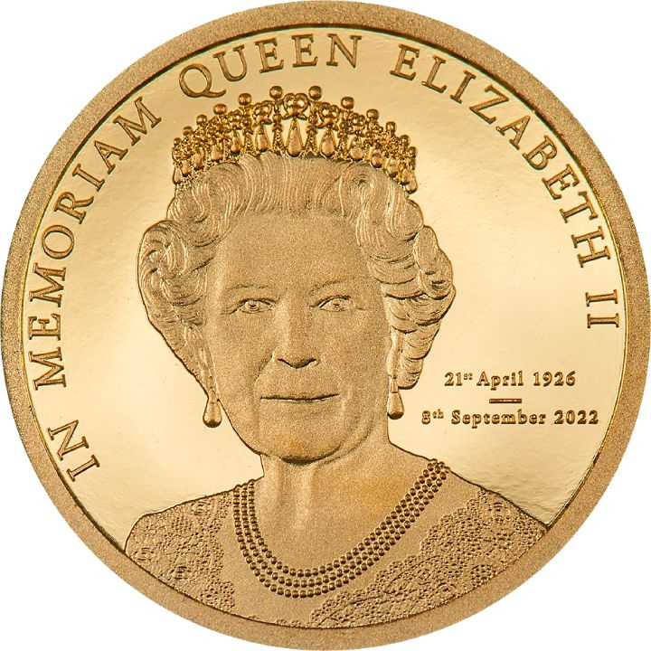 Isole Cook: In Memoriam Queen Elizabeth II 0,5 grammi d'oro 2022 Proof