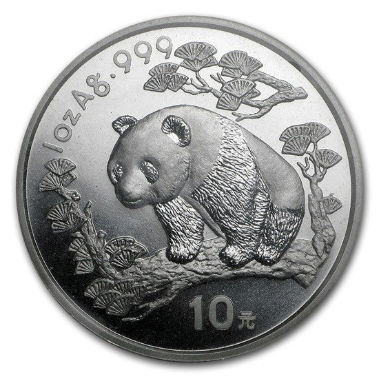 China Panda 1 oz Plata 1997
