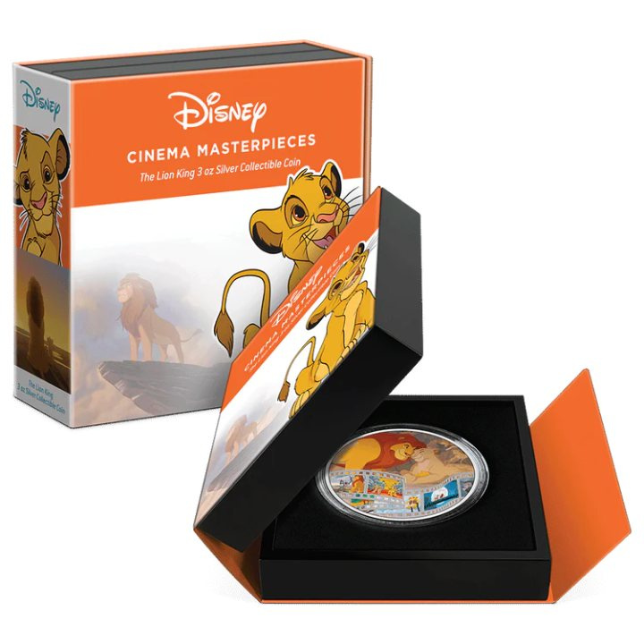 Niue: Disney Cinema Masterpieces - The Lion King barevná 3 unce stříbra 2022 Proof