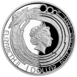 Niue: The Milky Way - The First Animal in Orbit coloured $1 Silber 2022 Proof