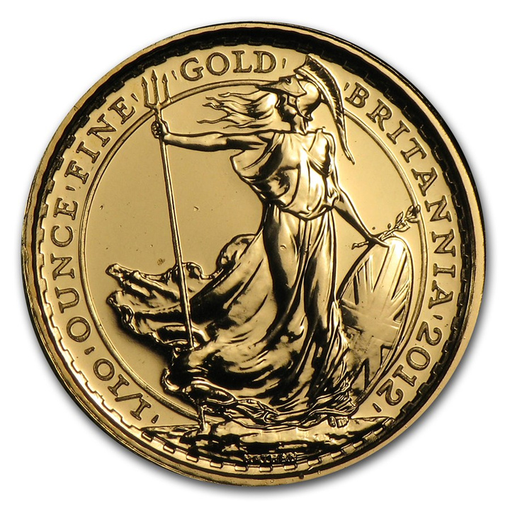 Złota Moneta Britannia 1/10 uncji Złota 2012