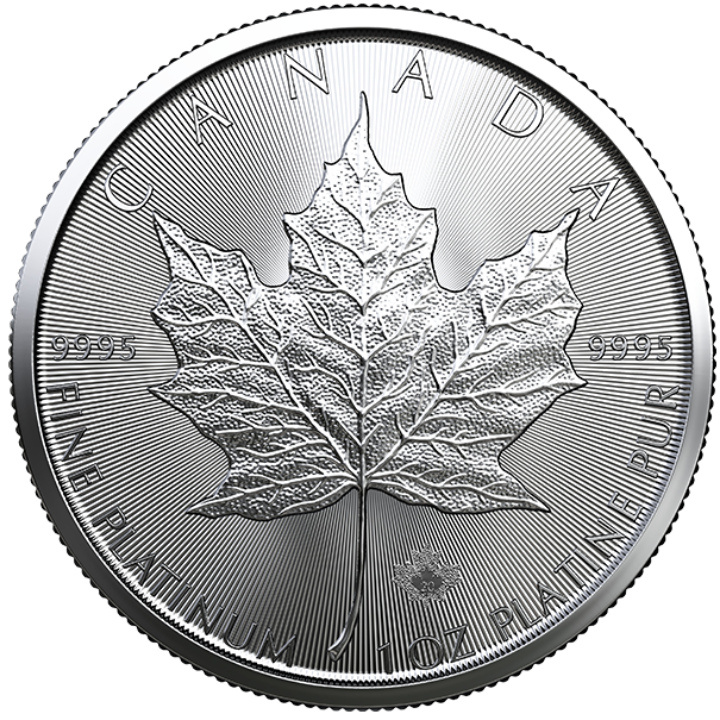Feuille d'érable canadienne 1 once de platine 2020