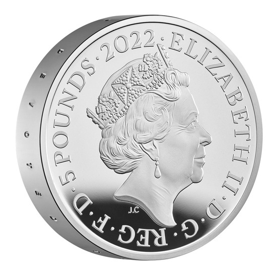 The Queen's Reign Honours and Investitures Stříbro £5 2022 Proof Piedfort Coin