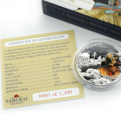 Fiji: Samurai Archives coloured 1 oz Silber 2018 Proof