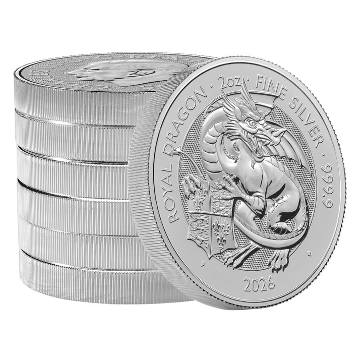 Srebrna Moneta The Royal Tudor Beasts: Royal Dragon 2 uncje Srebra 2026