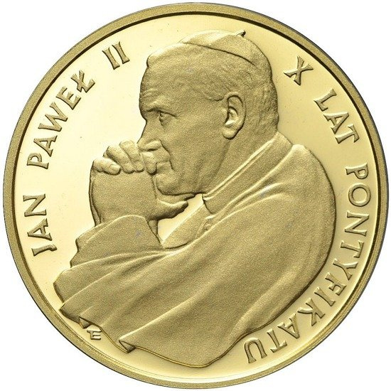 Conjunto de 4 monedas "Juan Pablo II 10º Aniversario del Pontificado" Proof