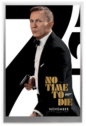 Affiche de film : 007 James Bond - Meurs un autre jour 5 grammes d'argent 2020 (feuille d'argent)