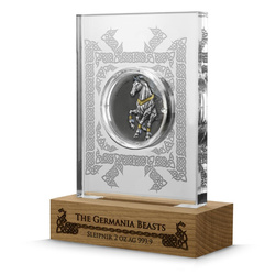 Сребърен медал Germania Beasts - Sleipnir цветен, позлатен 2 унции сребро 2026 Ultra Double High Relief