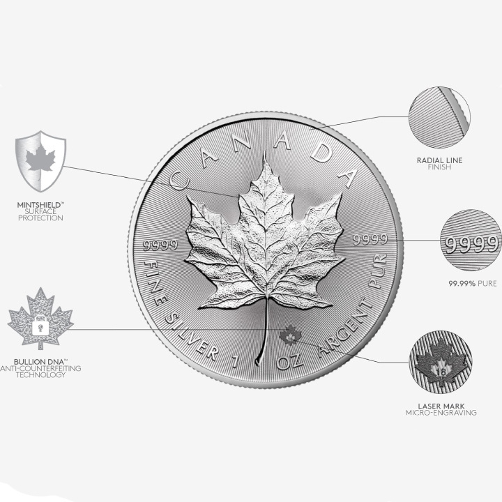 Canadian Maple Leaf 31.19 grams of Silver 2023 (coin with visible flaw)