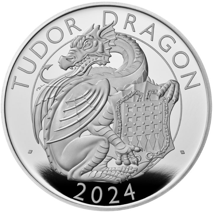 The Royal Tudor Beasts - The Tudor Dragon Silver Proof Two-Coin Set 2024