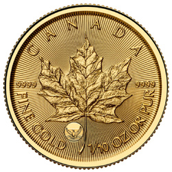 Kanadský Maple Leaf 1/10 oz zlato 2027 Privy Mark Loon