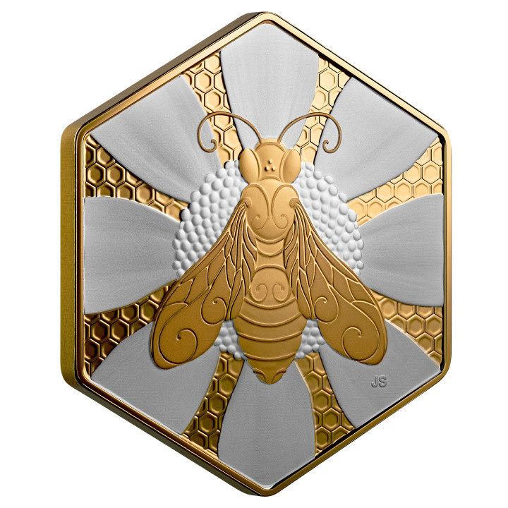 Canada: Nature's Delight, The Honey Bee placcato in oro $20 Argento 2025 Reverse Proof