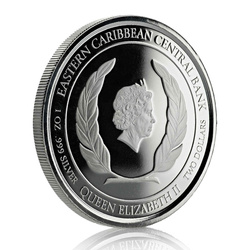 Svatá Lucie: Flamingo barevná 1 oz stříbra 2019 Proof