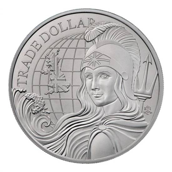 Santa Elena Moderno Dólar de Comercio Británico 1 oz Plata 2022