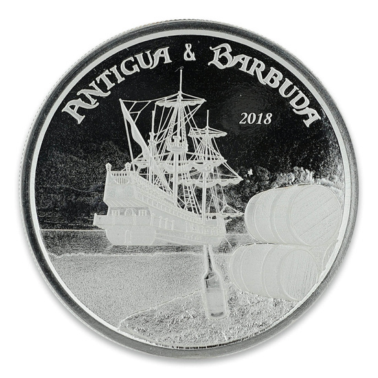 Antigua y Barbuda: Rum Runner 1 oz Plata 2018