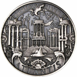 Mythical Cities: Atlantis 1 uncja Srebra Antiqued Round Coin