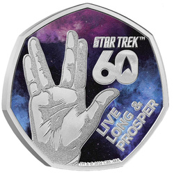 60 Years of Star Trek 50p színezett ezüst 2026 Proof