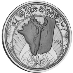 St. Kitts és Nevis: Kagylóhéj 1 uncia ezüst 2023 Prooflike (érme kapszulában)