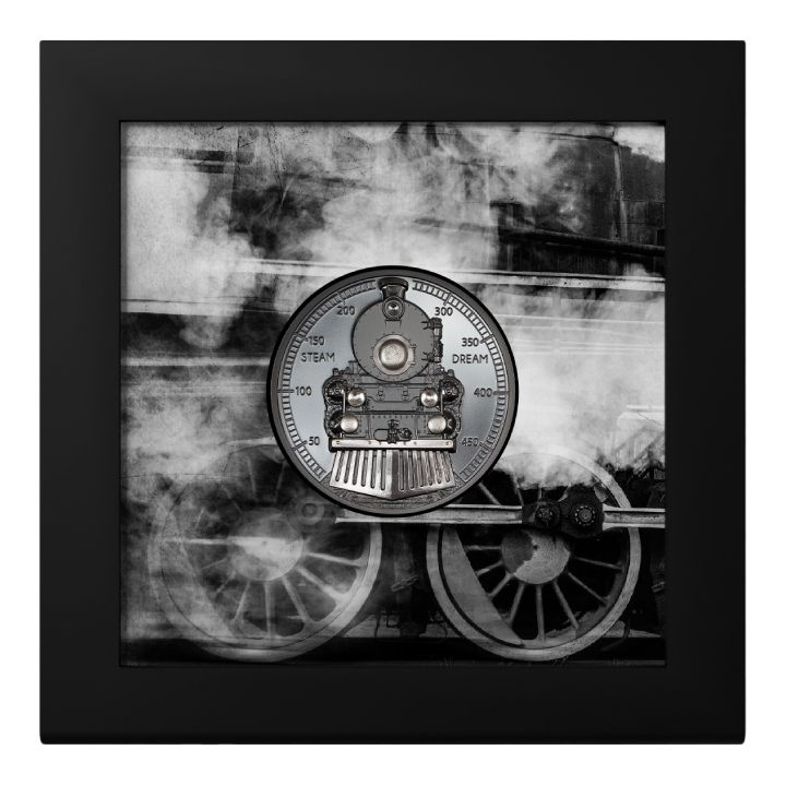 Cook Islands: Train - Steam Dream 2 uncje Srebra 2023 Black Proof High Relief