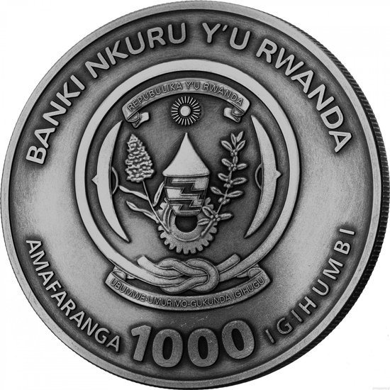 Rwanda: Nautical Ounce - USS Constitution 3 oz Silver 2022 Antique Finish