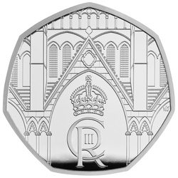 The Coronation of His Majesty King Charles III 50p Silber 2023 Proof Piedfort